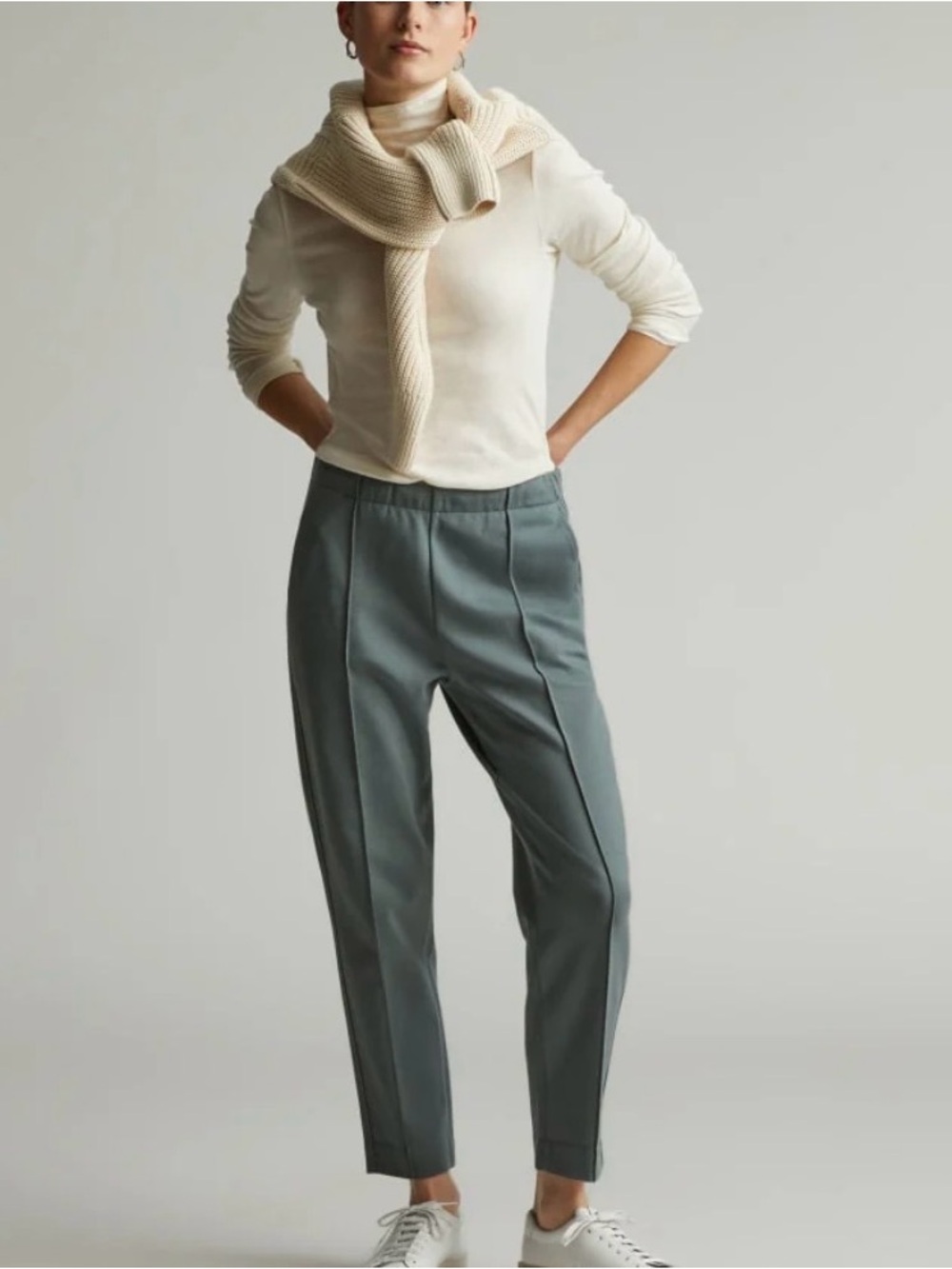 Everlane The Dream Pant Green Basalm Women’s Size Large Cotton Blend